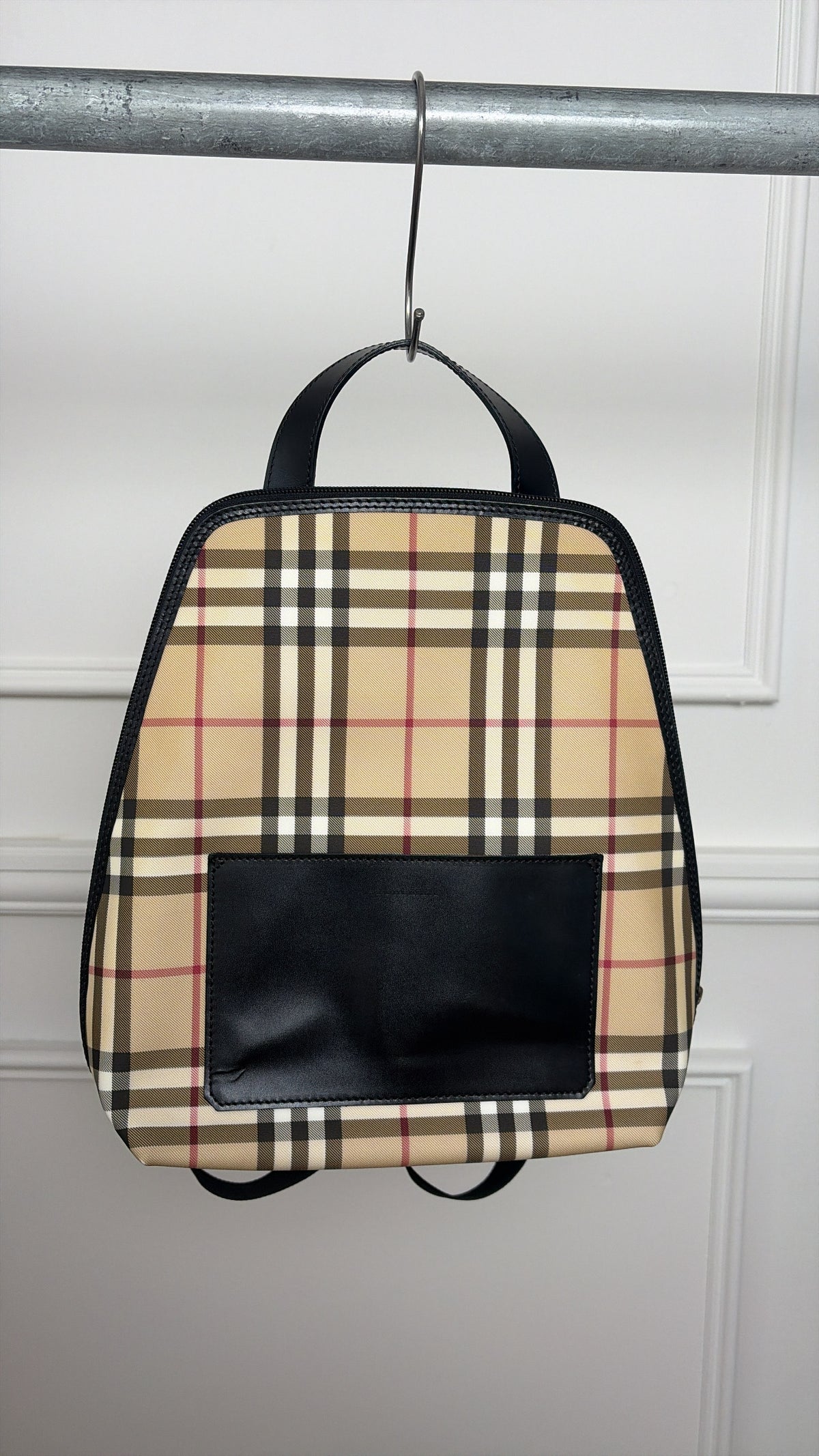 Burberry Coated Canvas Checked Backpack