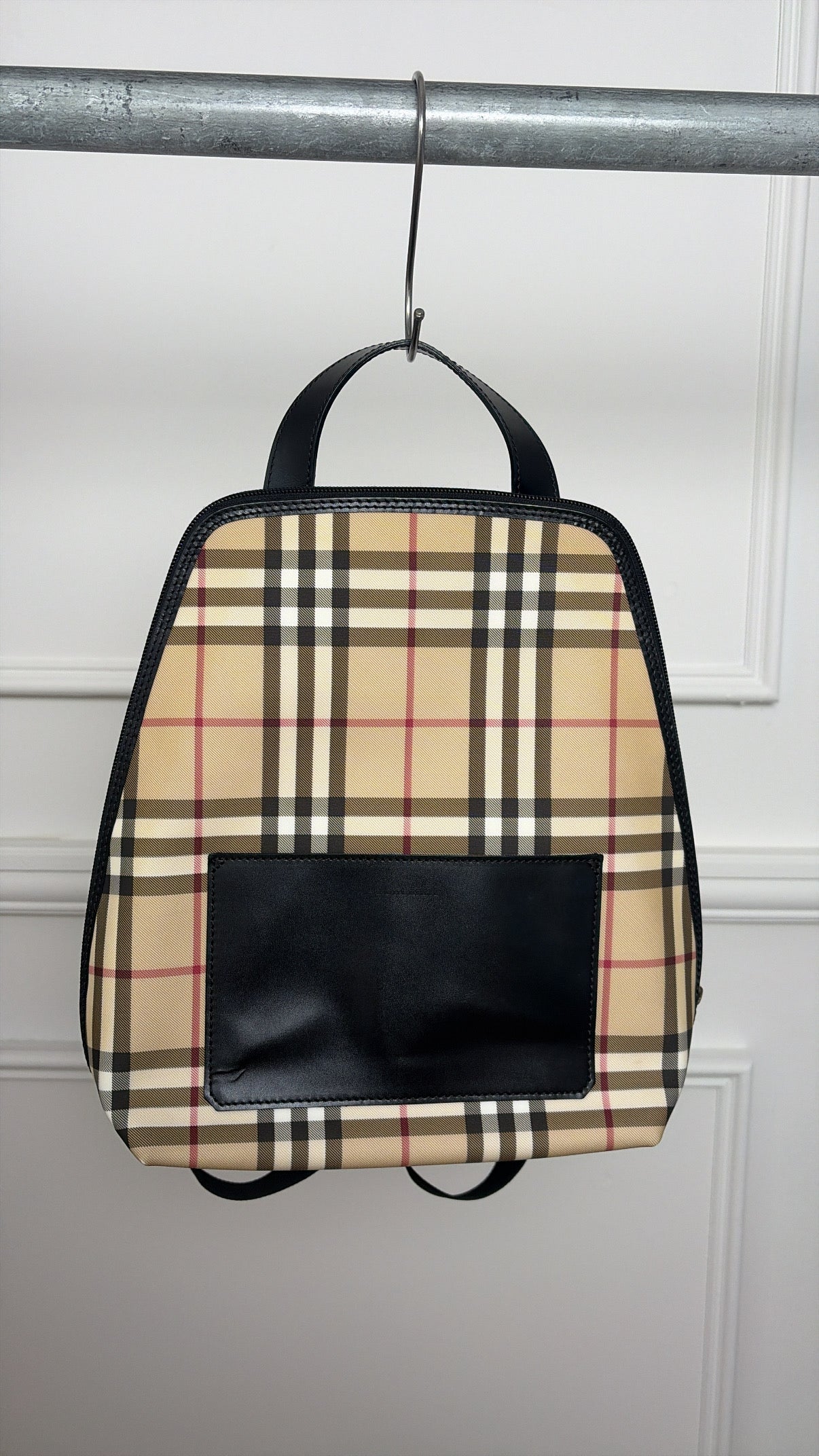 Burberry Coated Canvas Checked Backpack