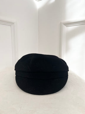 Isabel Marant Black Wool Blend Baker Boy Cap, 57