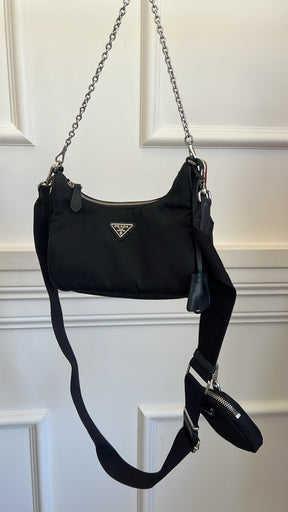 Prada Black Re-Edition 2005 Re-Nylon Shoulder Bag