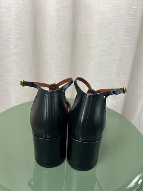 Zimmeramann Black Perforated Leather Block Heels, 41