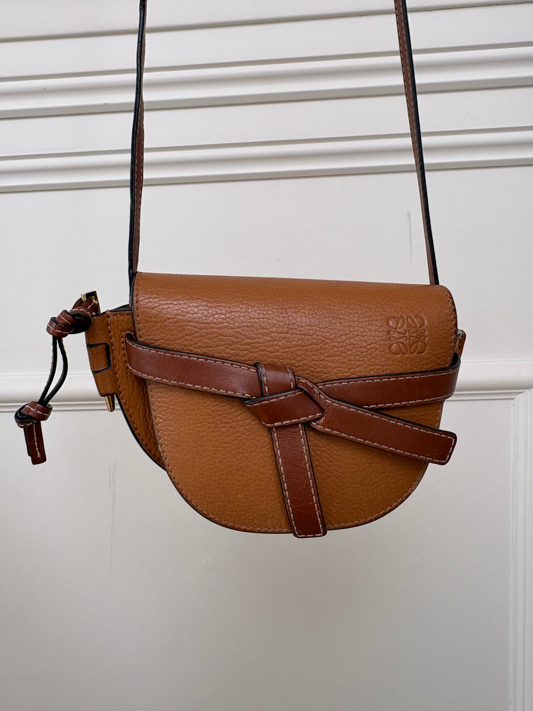 Loewe Tan Leather Mini Gate Bag
