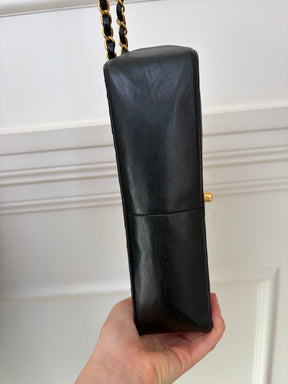 Chanel Black Lambskin Leather Diana Flap bag