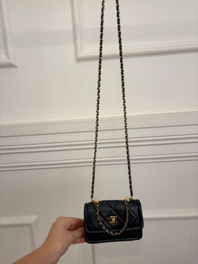 Chanel Navy leather Mini Flap Bag in Lambskin