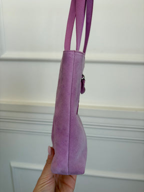 Prada Purple Suede and Silk Mini Tote,