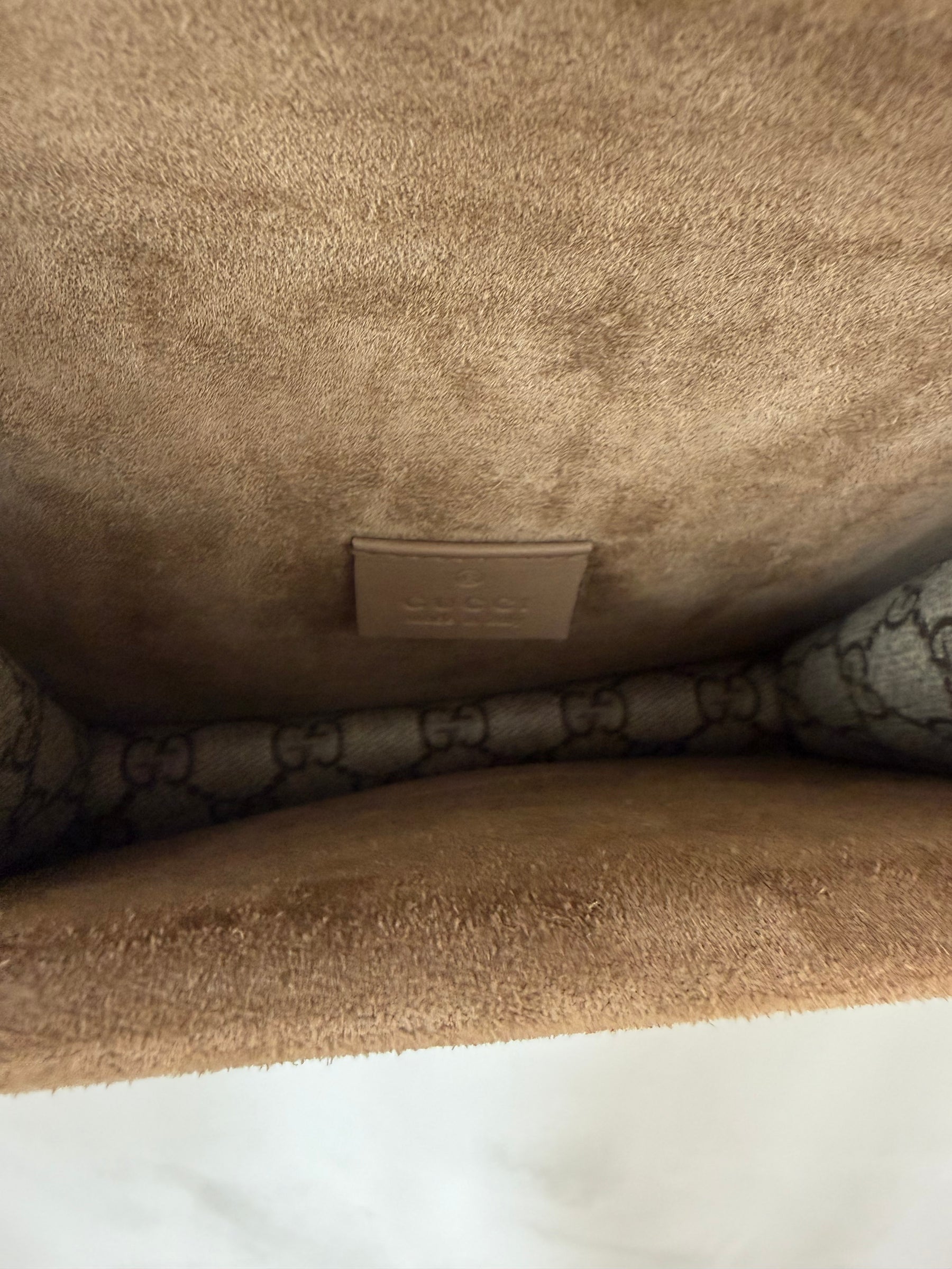 Gucci Dionysus GG Supremem Mini Bag In Beige Ebony Canvas