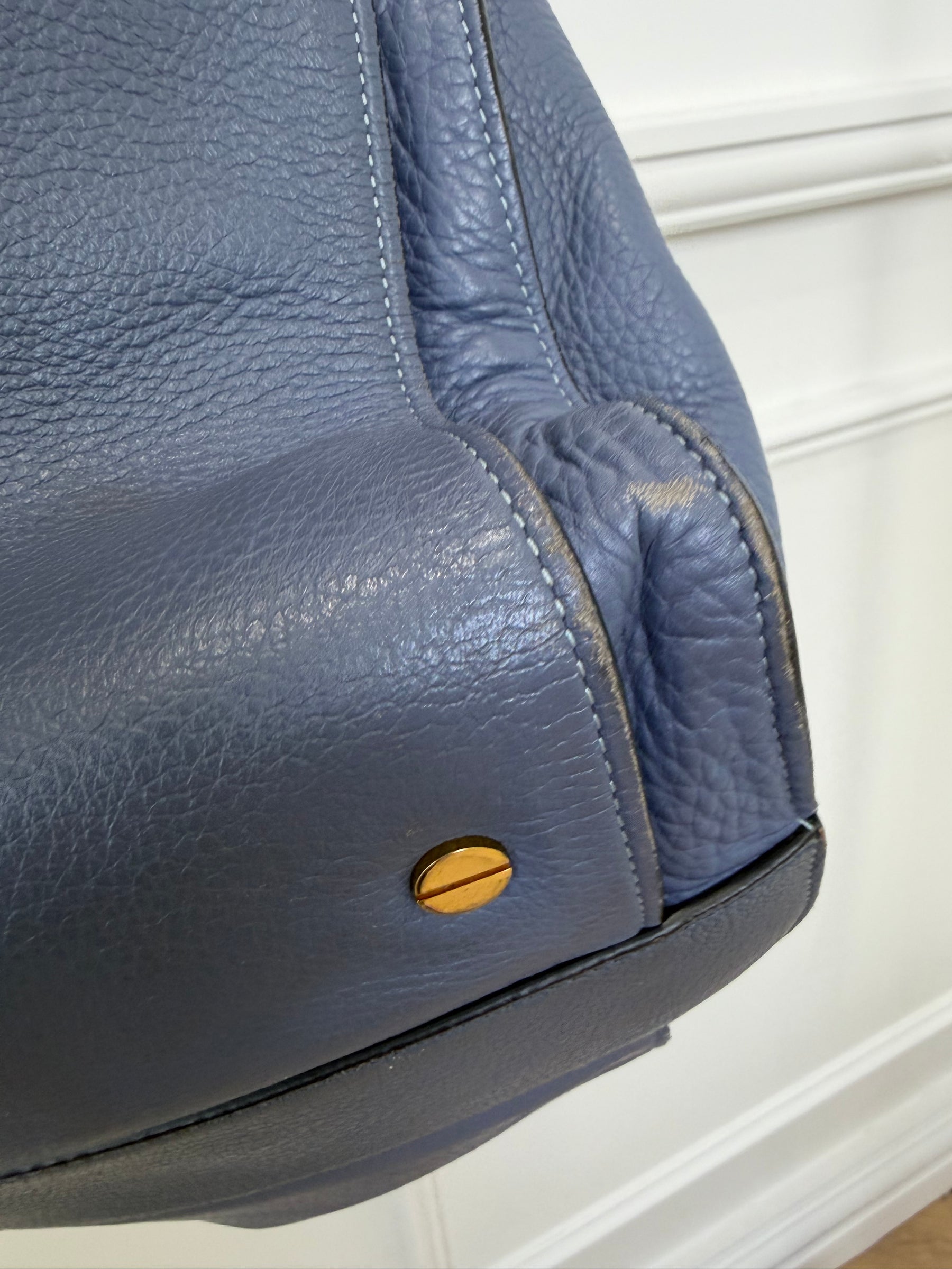 Chloé Steel Blue Leather Tote