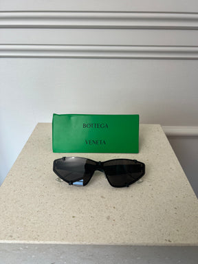 Bottega Veneta Black Matte Cat Eye Sunglasses