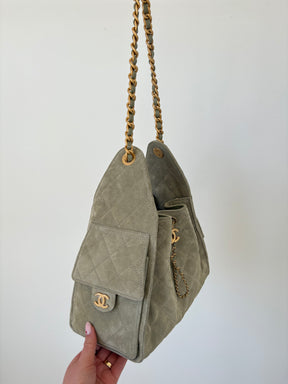 Chanel Small 25 in Sage Suede Bag
