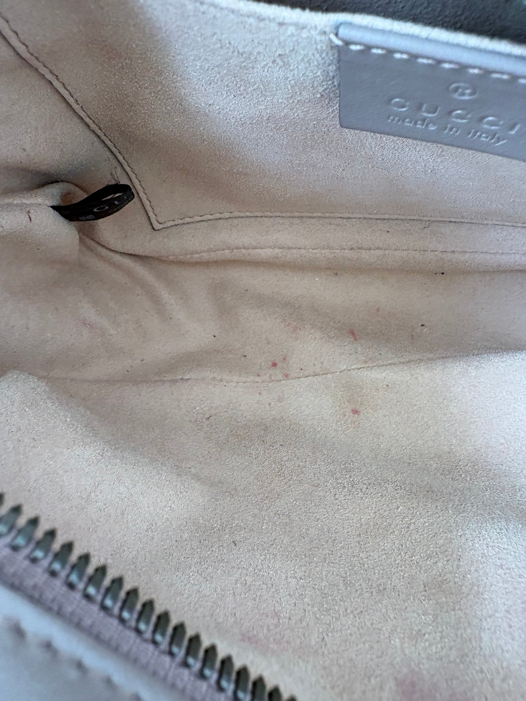 Gucci Dark Beige Chevron Quilted Marmont Camera Bag