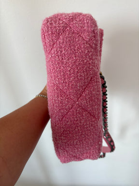 Chanel Pink Tweed Boucle Small 19 Bag