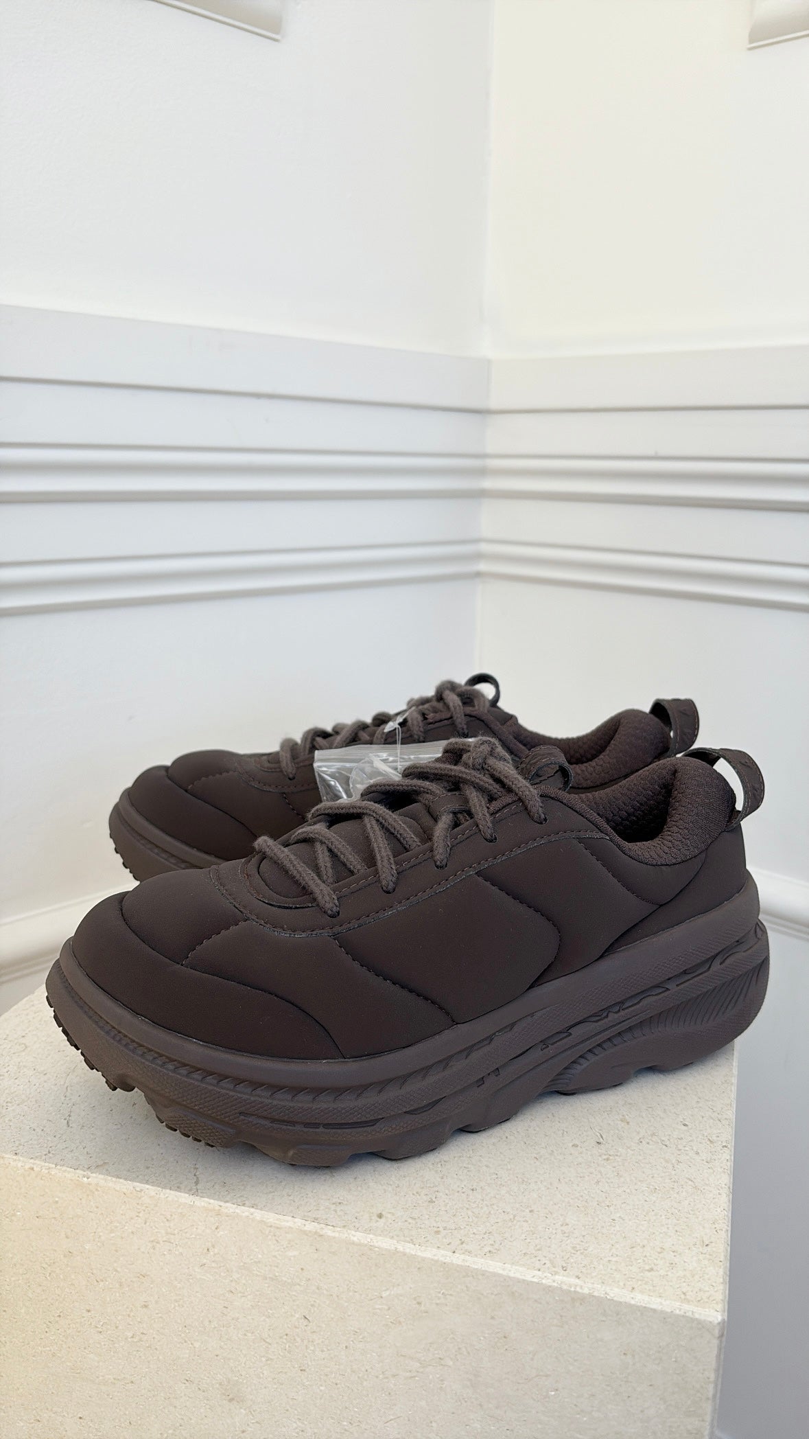 HOKA x Marni Brown Padded Neoprene Sneaker, 9 US