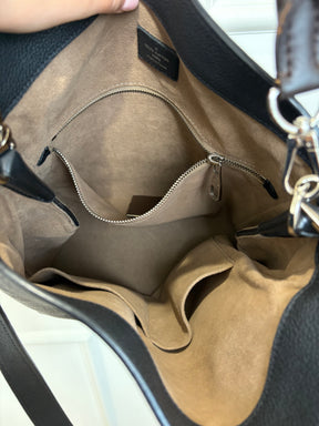 Louis Vuitton Black Mahina Leather Babylone PM Shoulder Bag