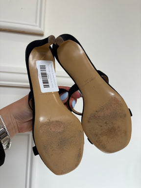Mansur Gavriel Navy Suede Strappy Mules, 37
