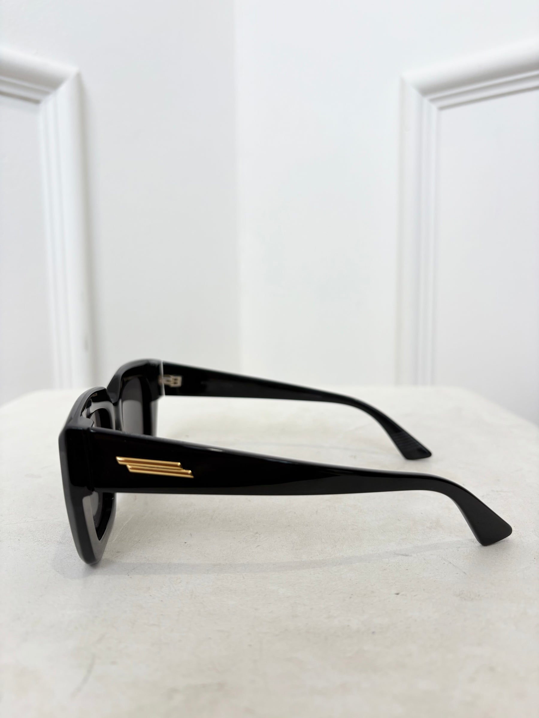 Bottega Veneta Black Square Frame Sunglasses