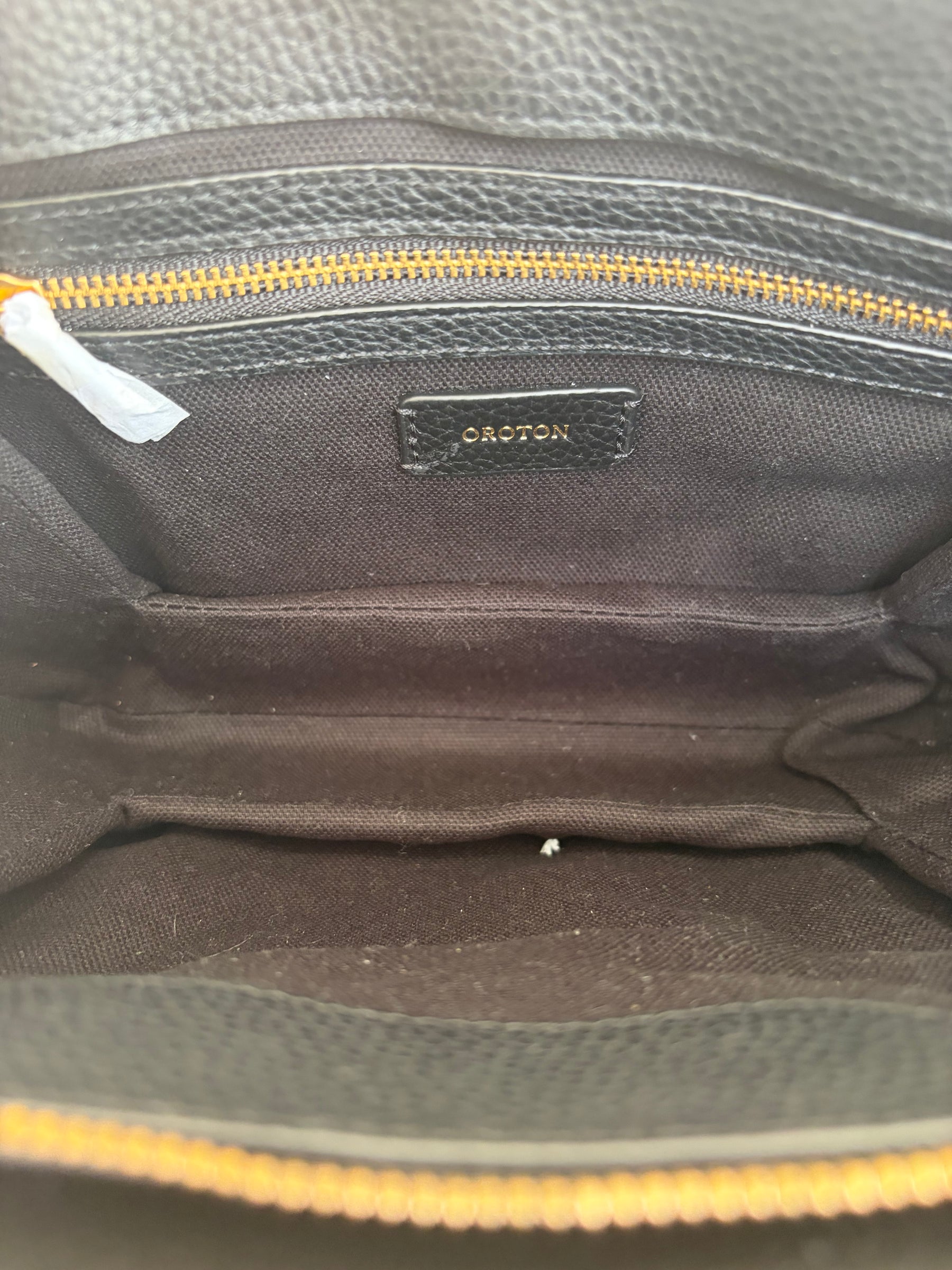Oroton Margot Zip Cross Body Bag Black