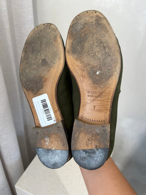 Gucci Green Suede Horsebit 1953 loafer, 41