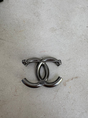Chanel Ruthenium And Crystal CC Brooch
