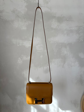 Hermès Constance III Mini in Caramel Chevre Leather with Paladium Hardware