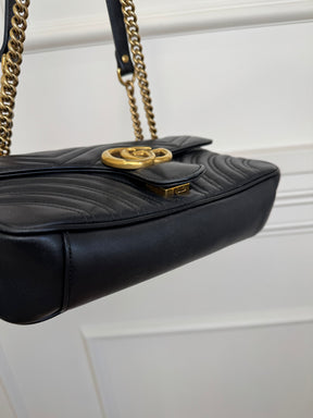 Gucci Black Leather Small Marmont Bag