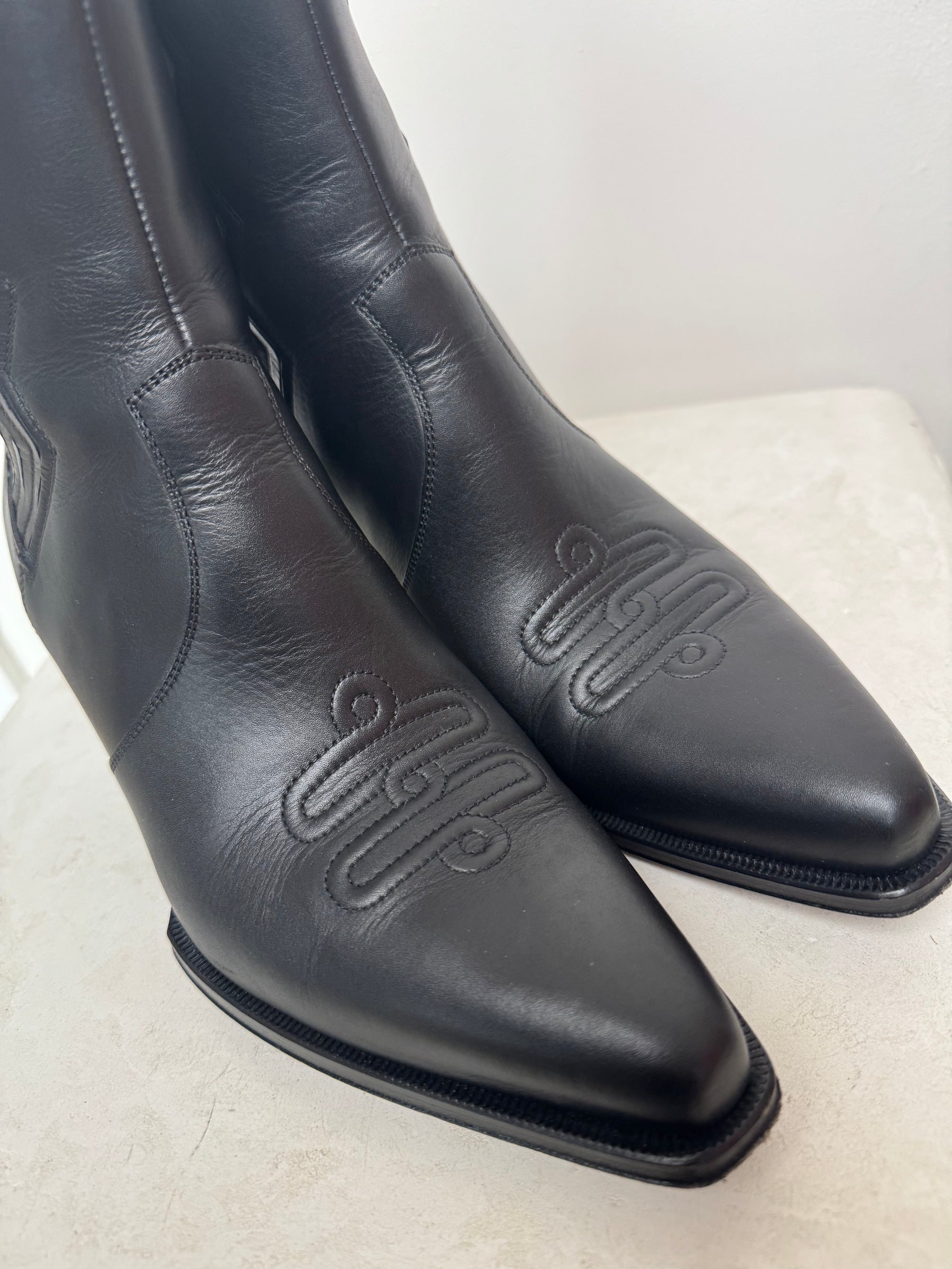 Hermès Black Leather 'Vegas' Ankle Boot, 41