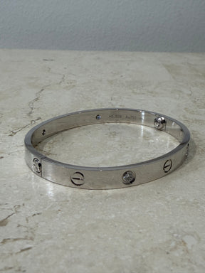 Cartier White Gold Diamond Love Bangle, 17