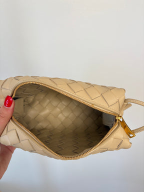 Bottega Veneta Porridge Intrecciato Leather Mini Loop Camera Bag