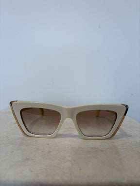 Louis Vuitton Cream and Gold Cat Eye Sunglasses