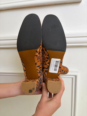 By Far Orange And Black Animal Printed Suede Boots, 40