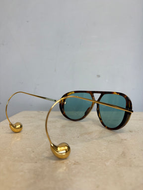 Bottega Veneta Tortoiseshell Aviator 'Drop' Sunglasses
