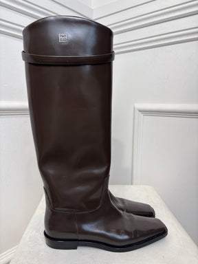Totême Chocolate Brown Knee High Boots, 37