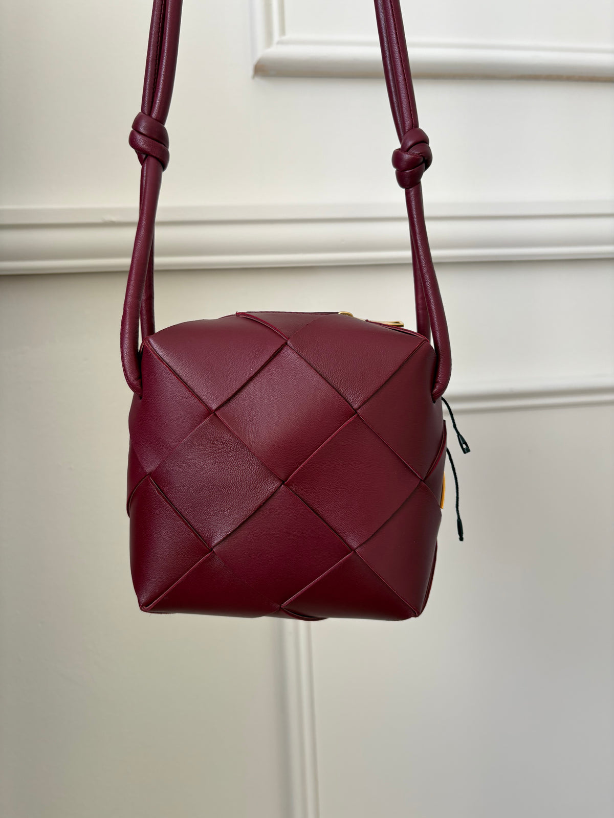 Bottega Veneta Maxi Intrecciato Mini Cassette Camera Bag In Merlot