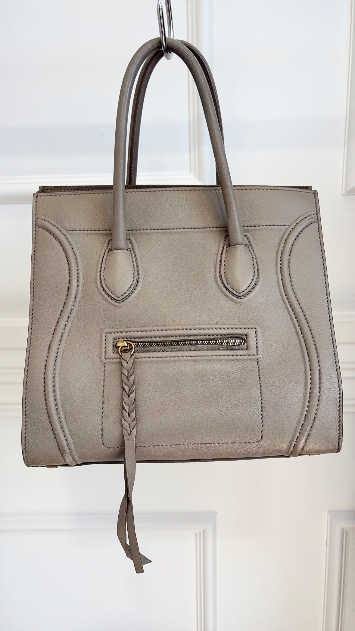 Céline Taupe Leather Phantom Luggage Tote