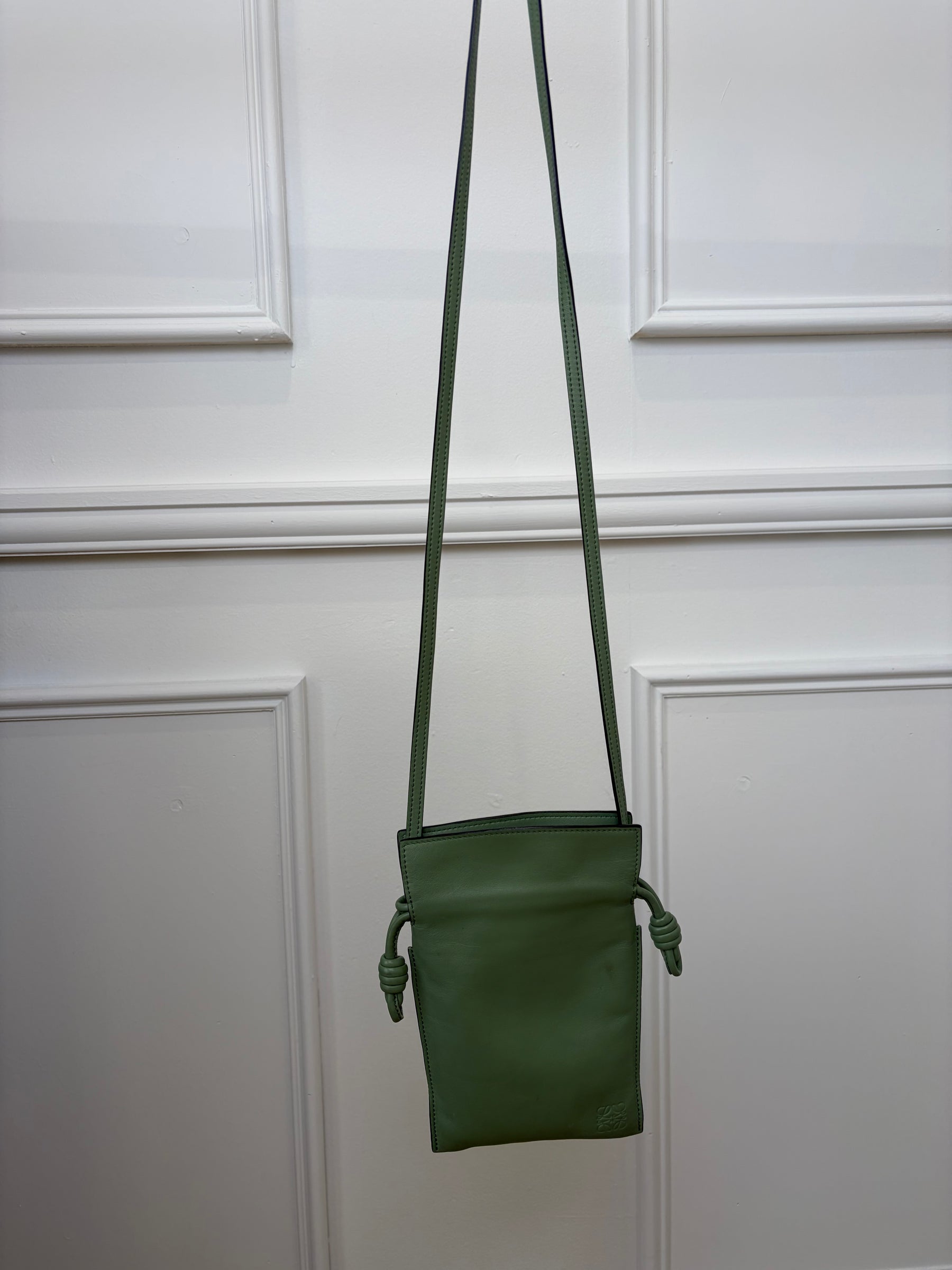 Loewe Green Leather Cross Body Pouch