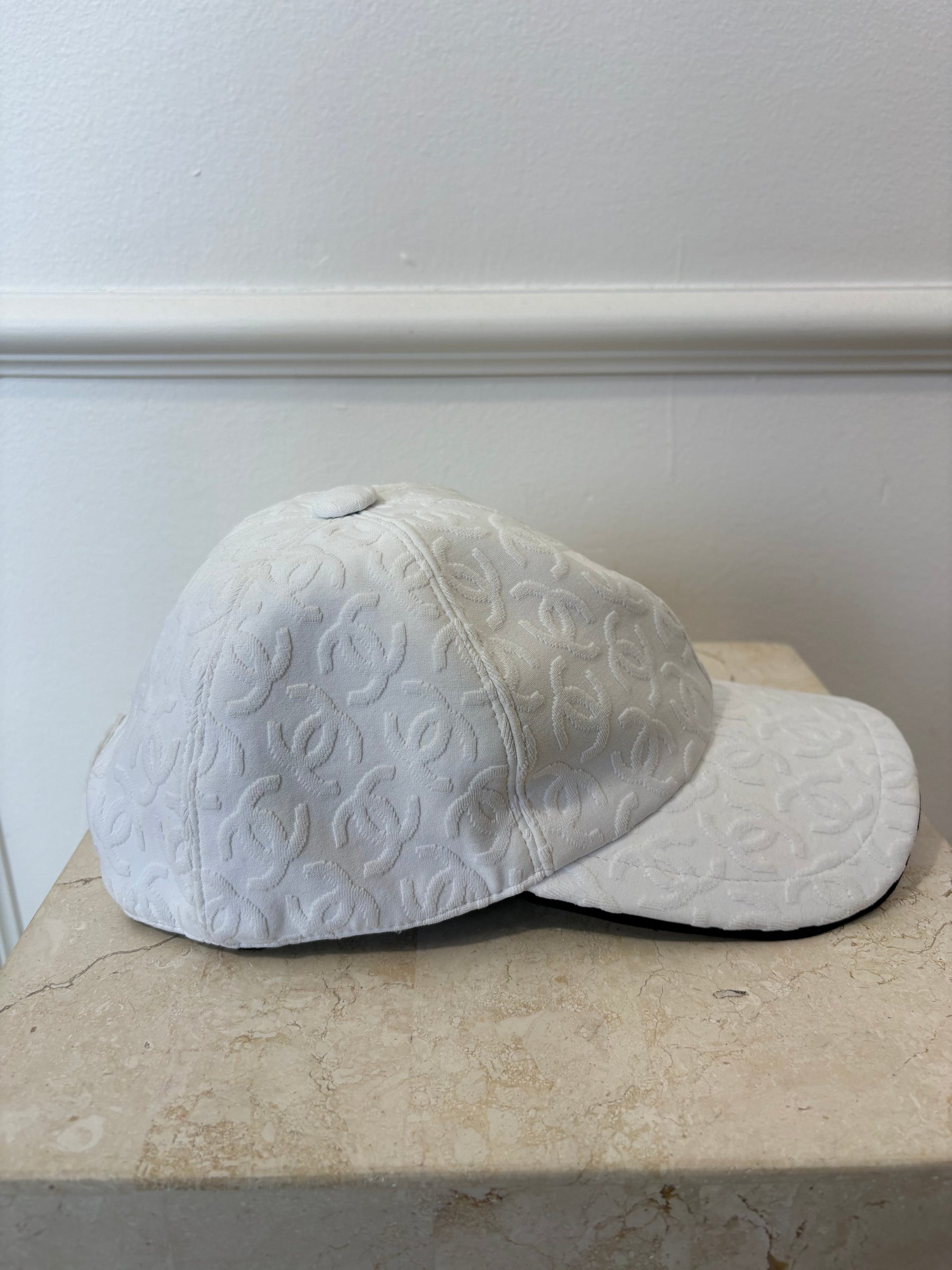 Chanel White Logo Cap
