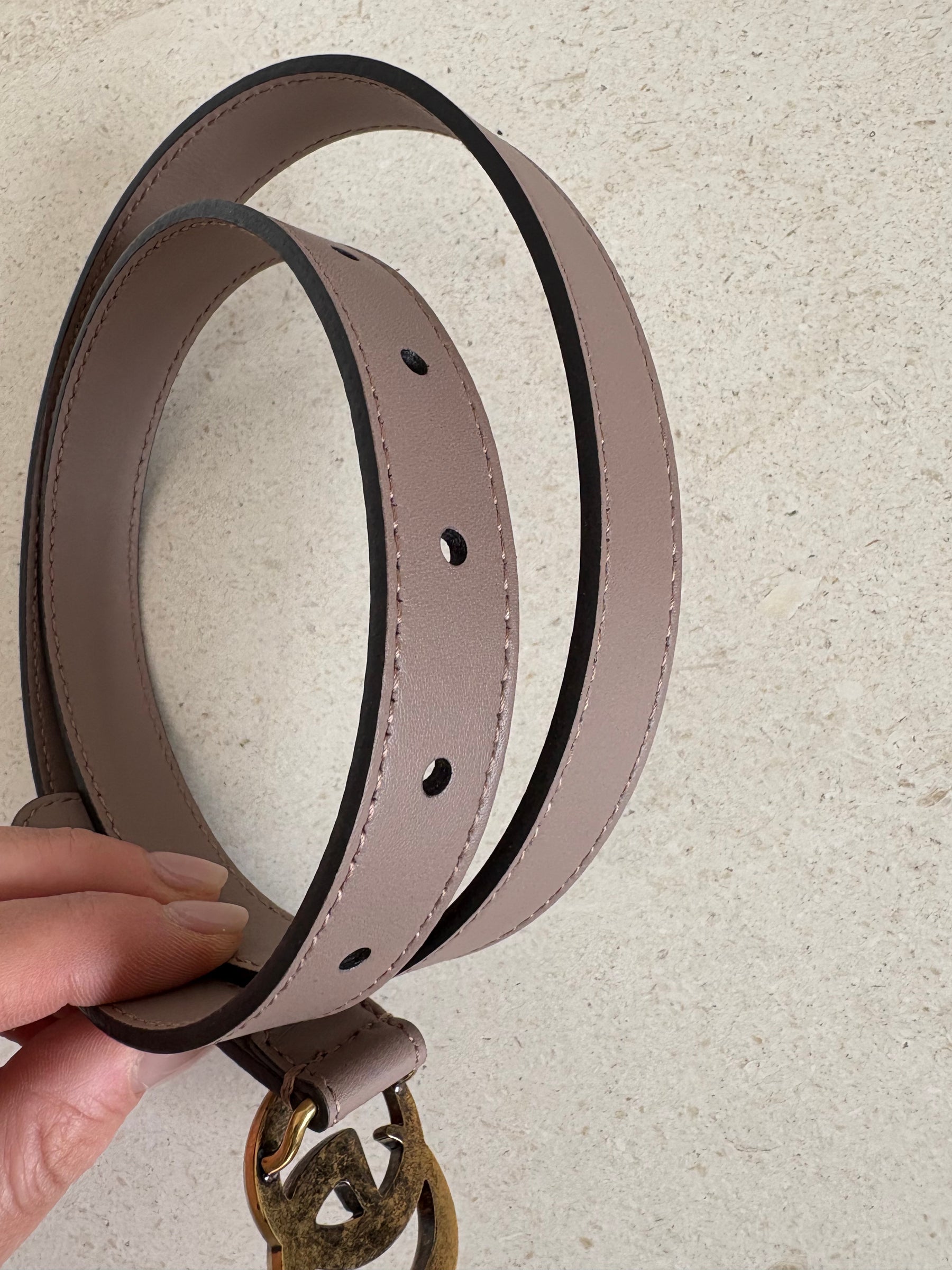 Gucci GG Marmont Thin Belt Taupe, 75 / 30