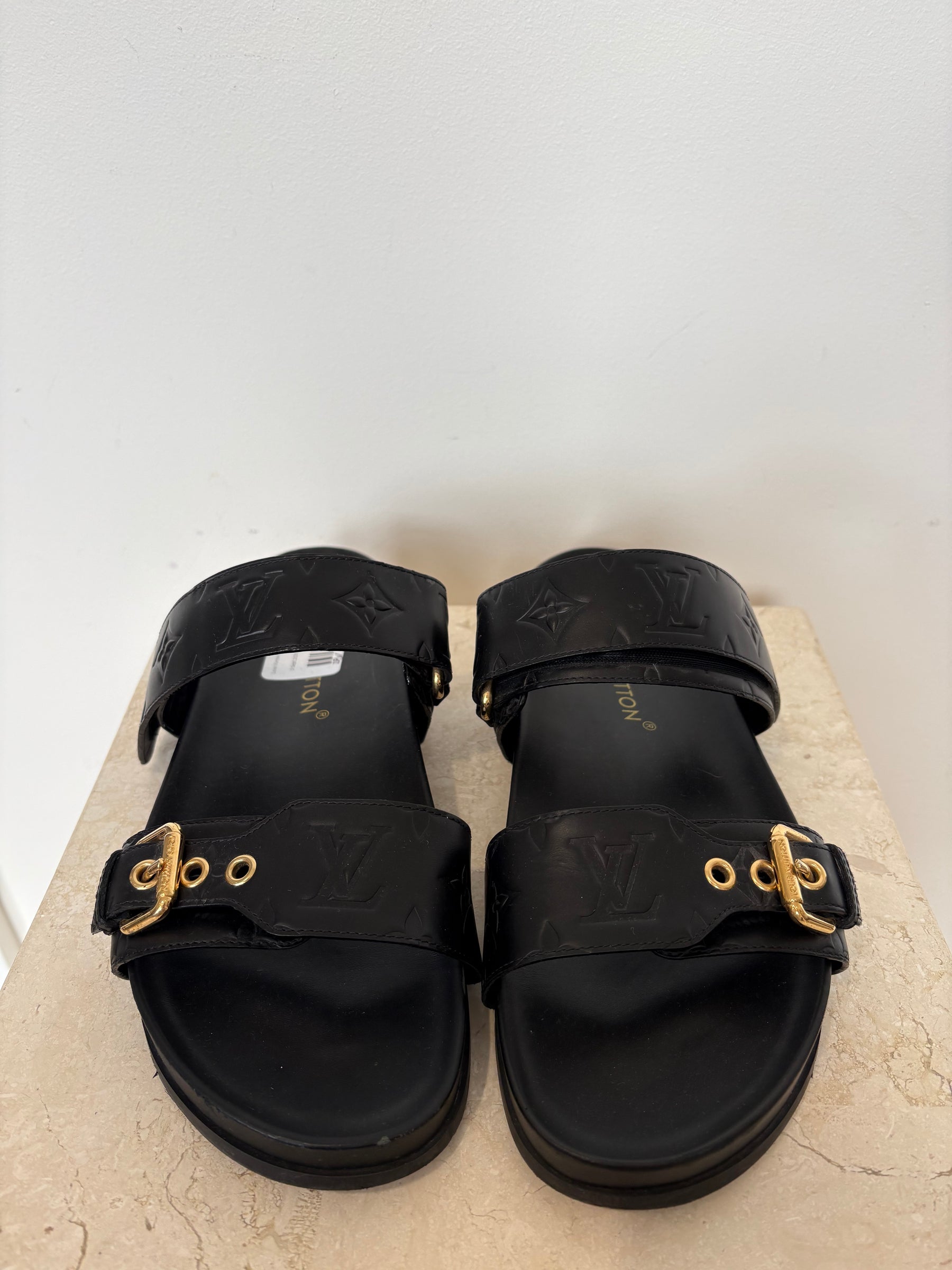 Louis Vuitton Bom Dia Flat Comfort Mule In Black, 40