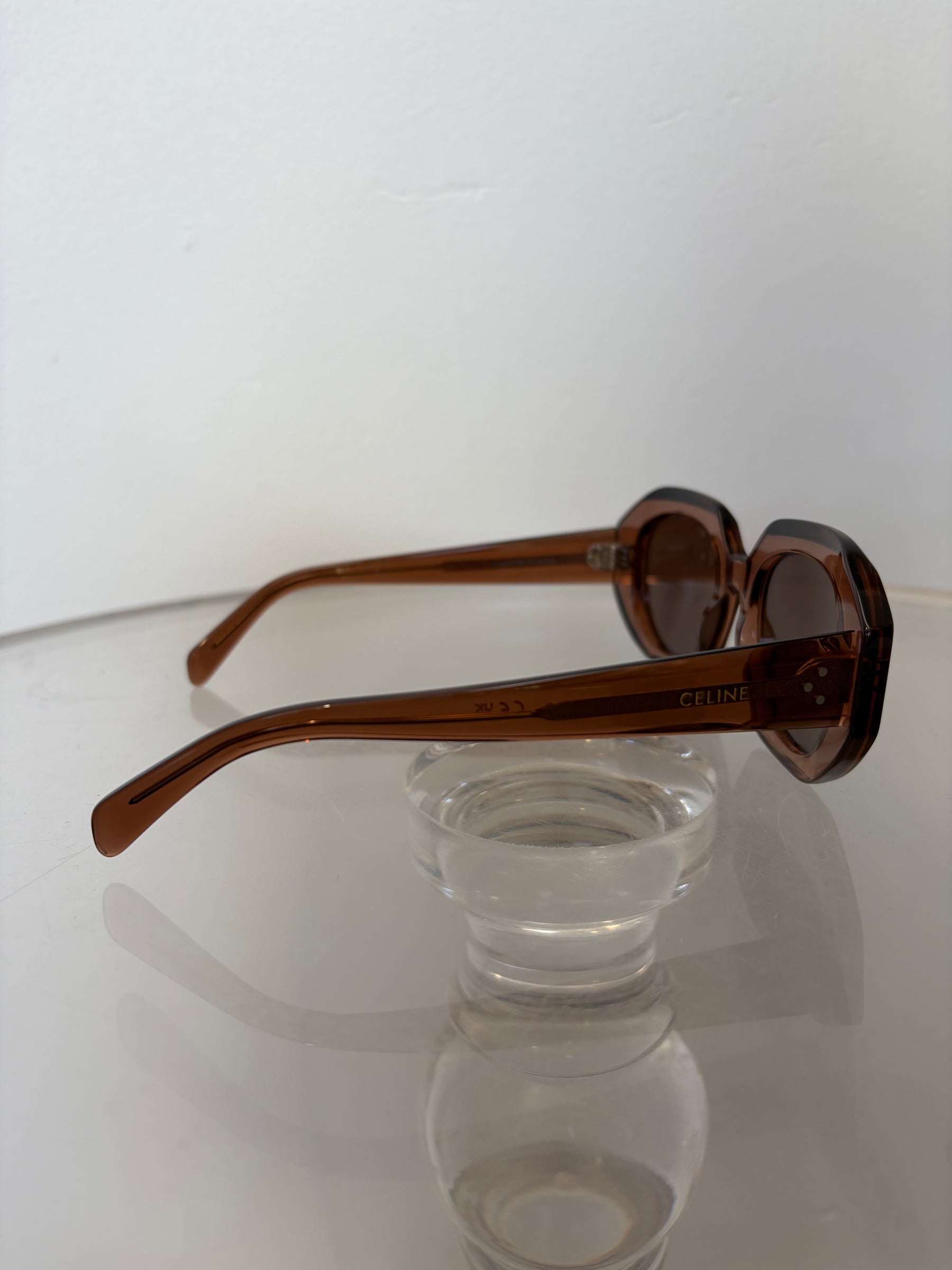 Celine Hexagon Frame Brown Sunglasses