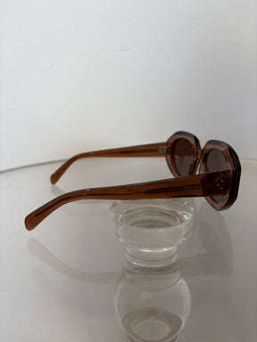 Celine Hexagon Frame Brown Sunglasses
