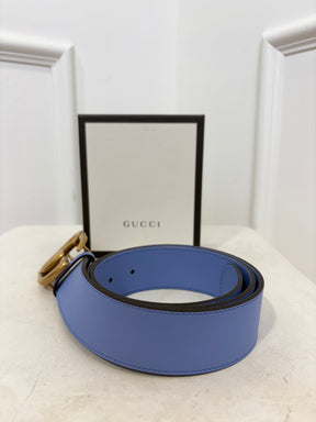 Gucci Pale Blue Marmont Belt, 85