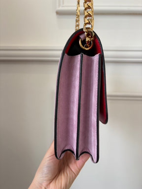 Victoria Beckham Mauve Suede Chain Shoulder Bag