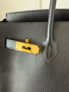 Hermès Birkin 35 in Black Ardennes Leather with Gold Hardware