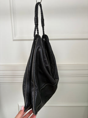 Bottega Veneta Black Leather Small Hobo Bag