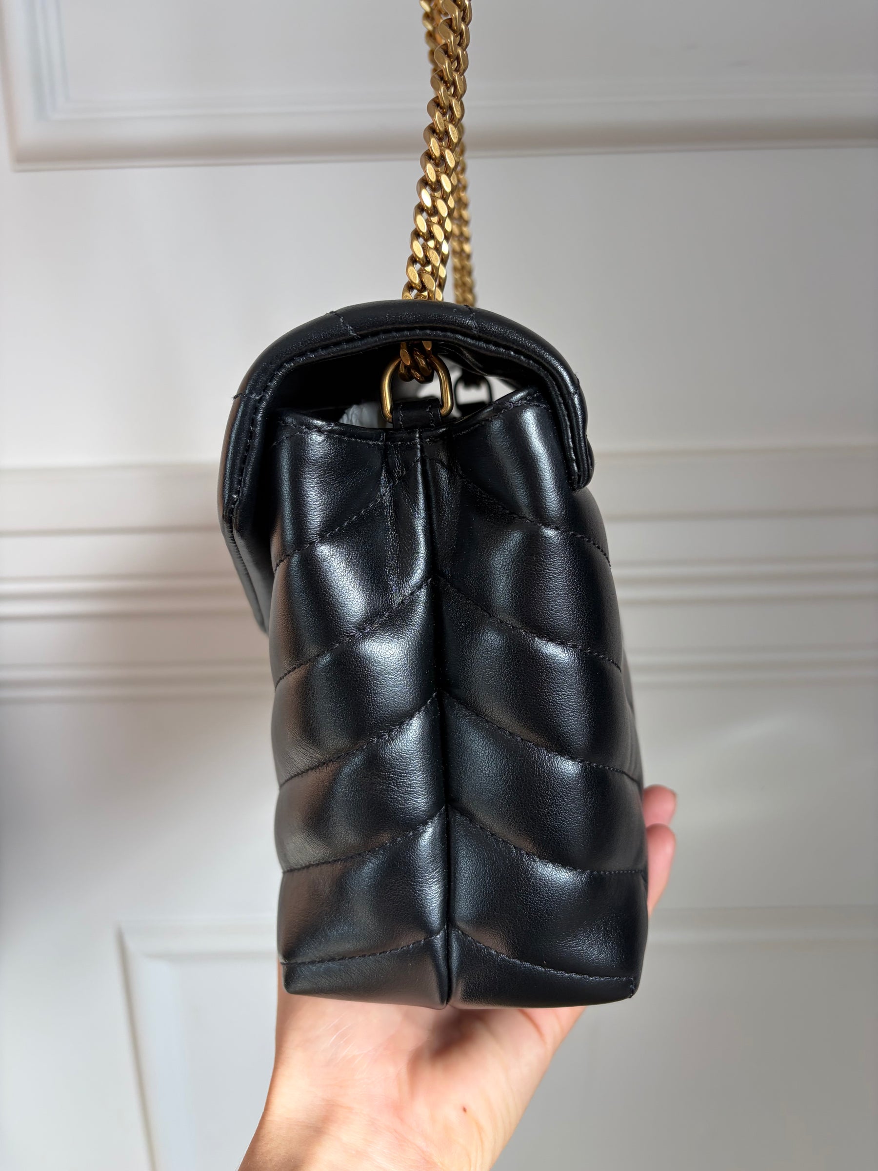 Saint Laurent LouLou Metelassé Lambskin Bag Black