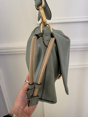 Fendi Mamma Baguette In Matcha Latte