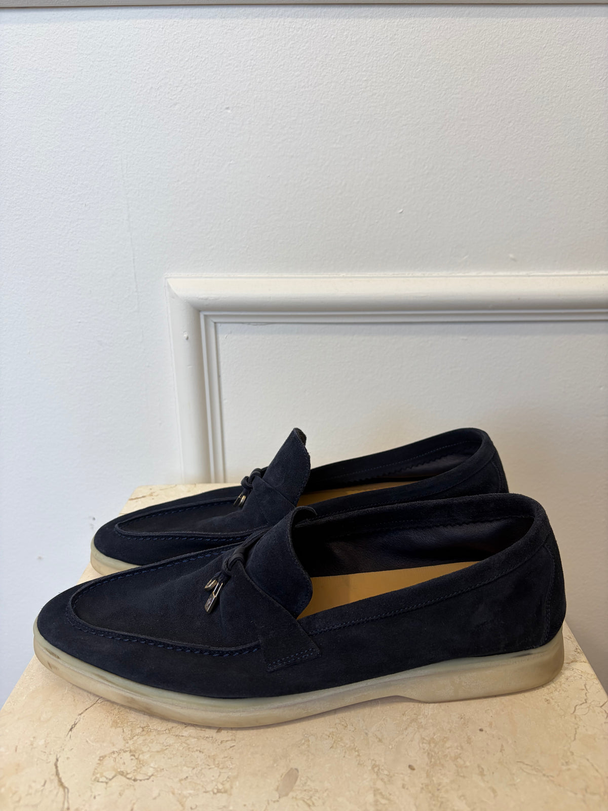 Loro Piana Summer Walk Charm Loafer Navy, 41