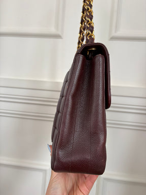 Chanel Vintage Burgundy Flab Bag With Horizontal Quilting