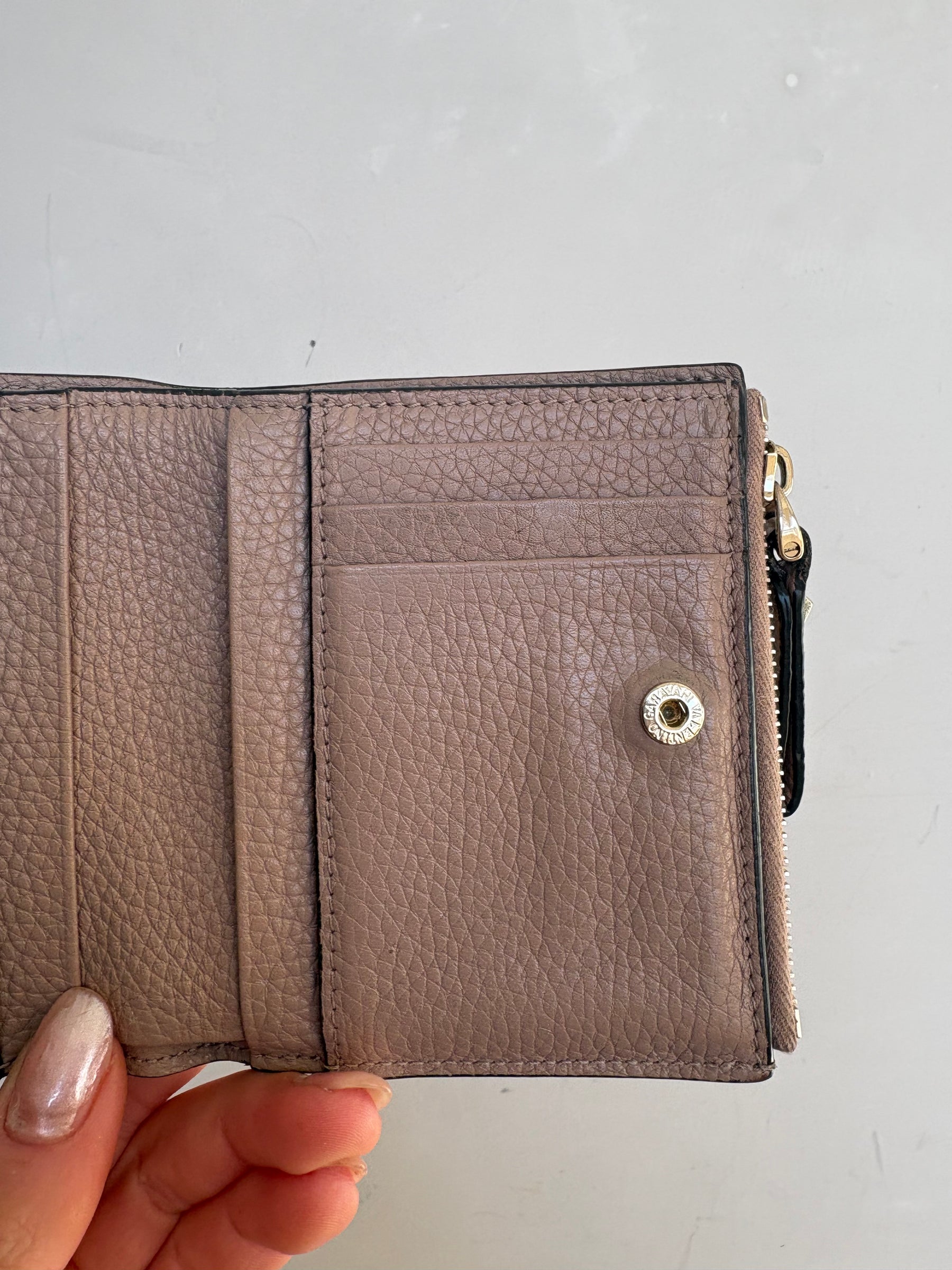 Valentino Rose Poudre Rockstud Flap Wallet