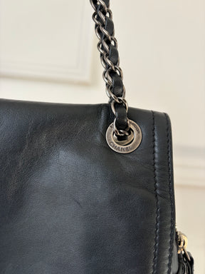 Chanel Black Leather Easy Zip Flap Bag