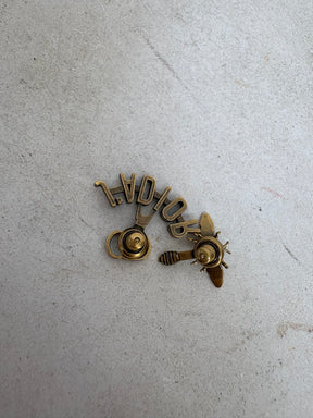 Dior Gold Tone Asymmetric 'J'adior' Bee Earrings